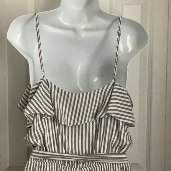 COTTON BLEU “THE FLORENCE” JUMPSUIT IN GREY/WHITE STRIPES SIZE MEDIUM NWT - Picture 10 of 16